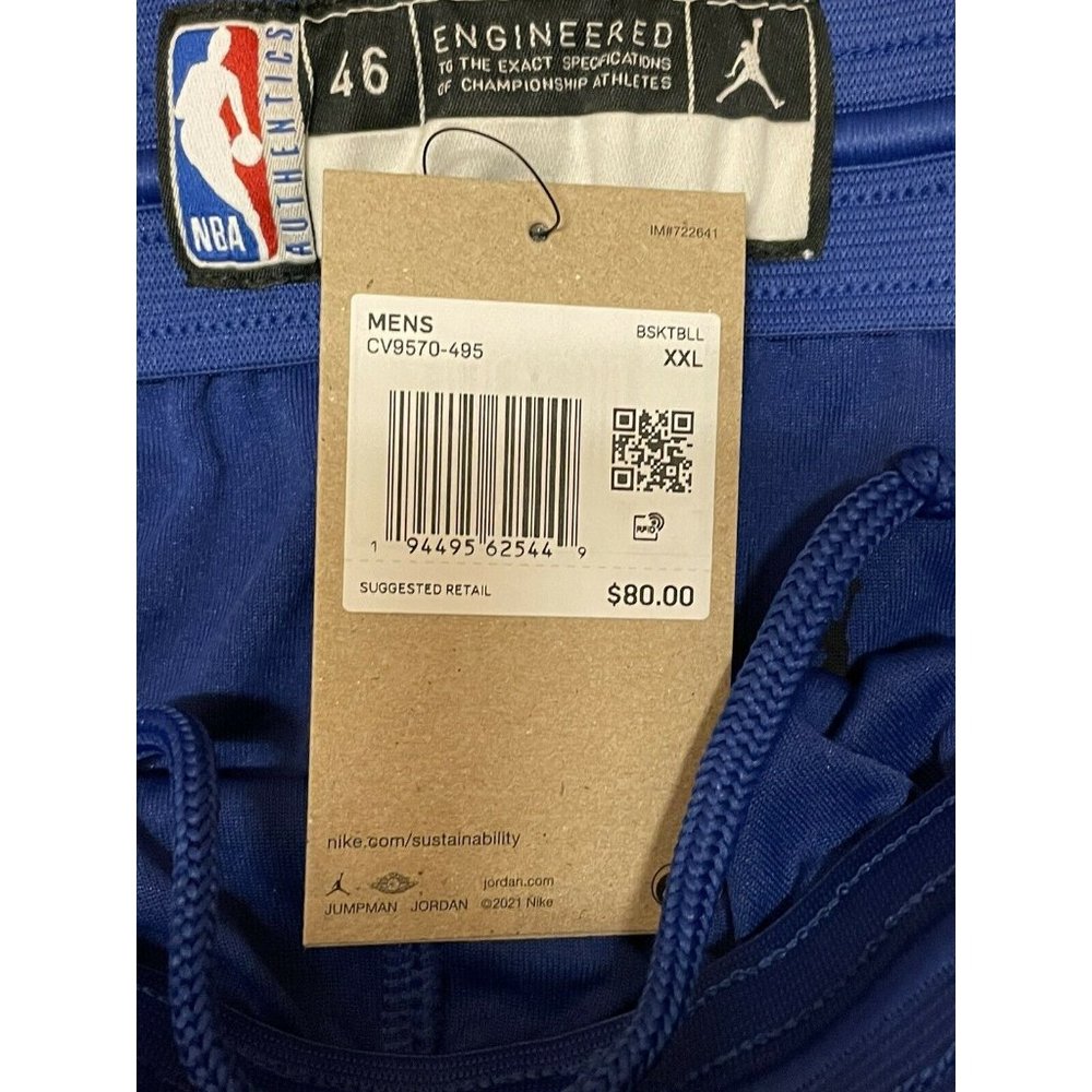 Nike Jordan Men's New York Knicks Statement Swingman Shorts Blue Size 2XL 46 - Picture 3 of 3